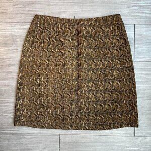 90s Metallic Copper Wave Textured Mini Skirt Mid Rise Vintage Barami Size 0